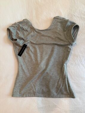 AFRM Heather Gray Short Sleeve Low Back Tee